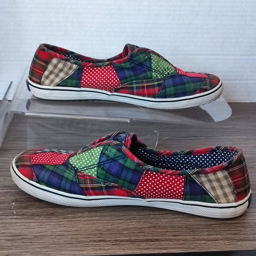Keds Patchwork Slip On Canvas Shoes Sz 6.5 Multi-colour Casual No Lace Needed